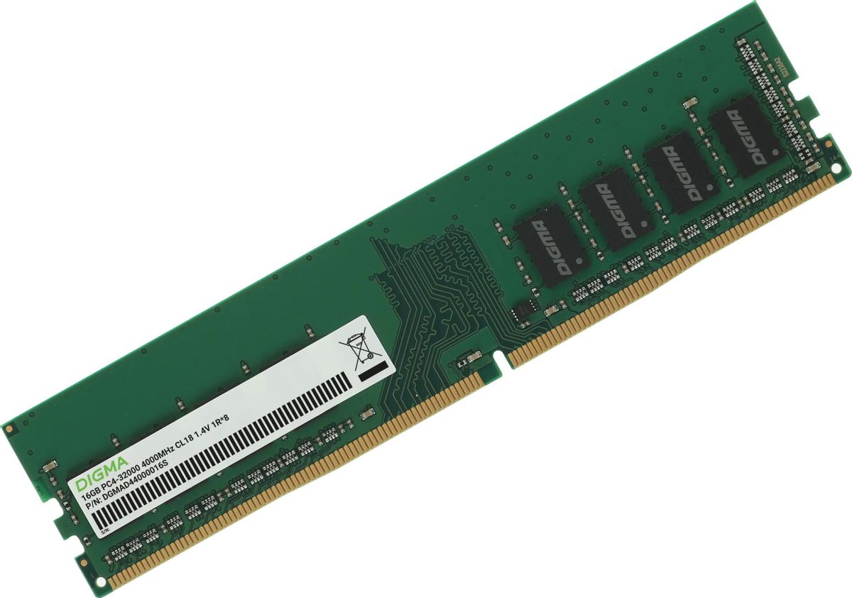 Память DDR4 DIMM 16Gb, 4000MHz, CL18, 1.4V, DIGMA (DGMAD44000016S) Retail