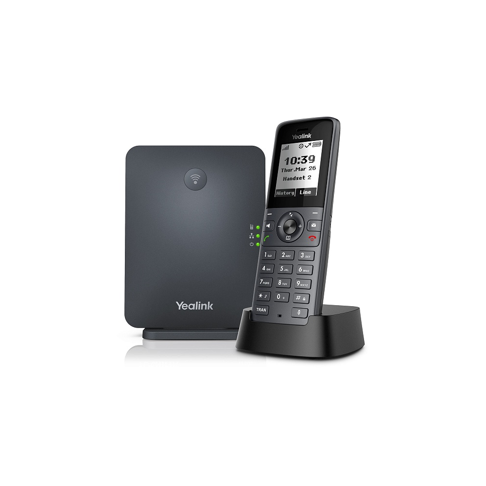 VoIP-телефон Yealink W71P , 10 SIP-аккаунтов, монохромный дисплей, DECT, PoE, черный (W71P)