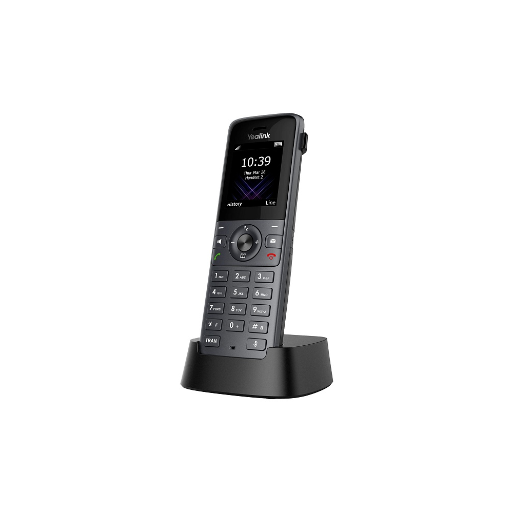 VoIP прочее оборудование DECT-трубка Yealink W74H для W70B/W71P/W73P/W74P/W76P/W79P/W75/W80/W90, экран 1.8, виброоповещение, FNR, BT, 3.5 mm, черный (W74H)