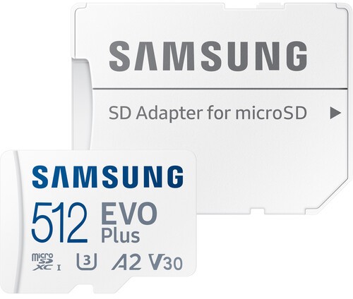 Карта памяти 512Gb microSDXC Samsung EVO Plus Class 10 UHS-I U3 V30 A2 + адаптер (MB-MC512SA/KR)