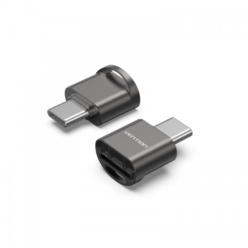 Считыватели карт памяти  E2E4 Картридер внешний Vention, microSD, OTG, USB Type-C, серый (CLMH0)