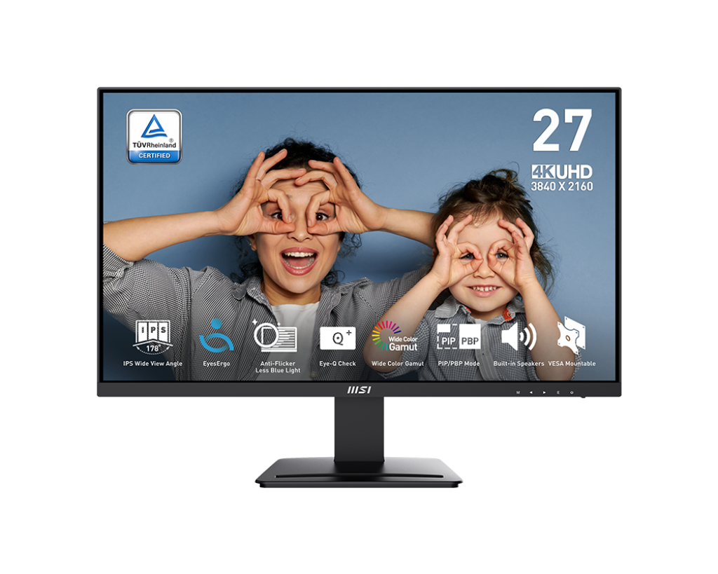 Монитор 27 MSI Pro MP273U IPS, 3840x2160 (16:9), 300кд/м2, 4 мс, 178°/178°, HDMI, DisplayPort, черный (9S6-3PB4CH-230)