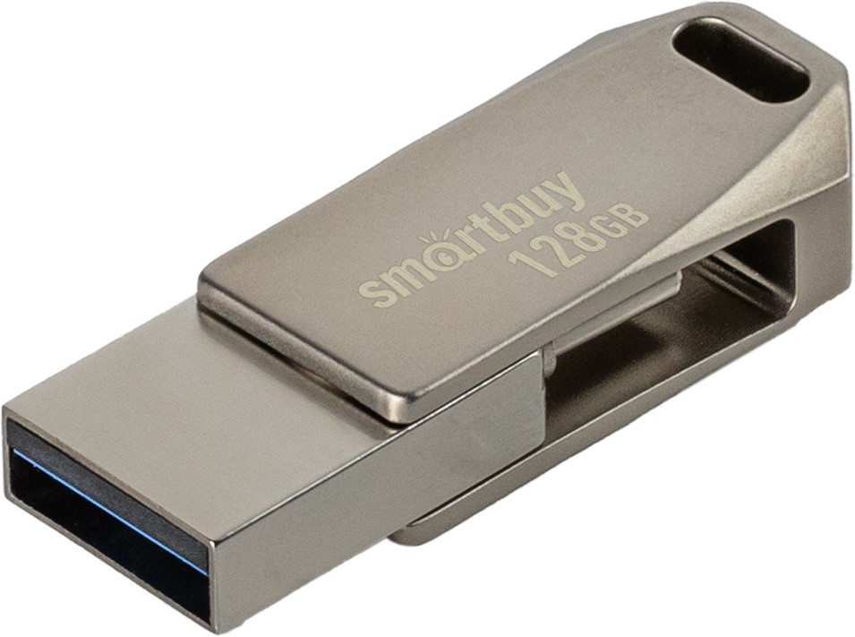 Флеш-накопители USB 3.0 Флешка 128Gb USB 3.0/USB Type-C SmartBuy MC35, серебристый (SB128GBMC35)