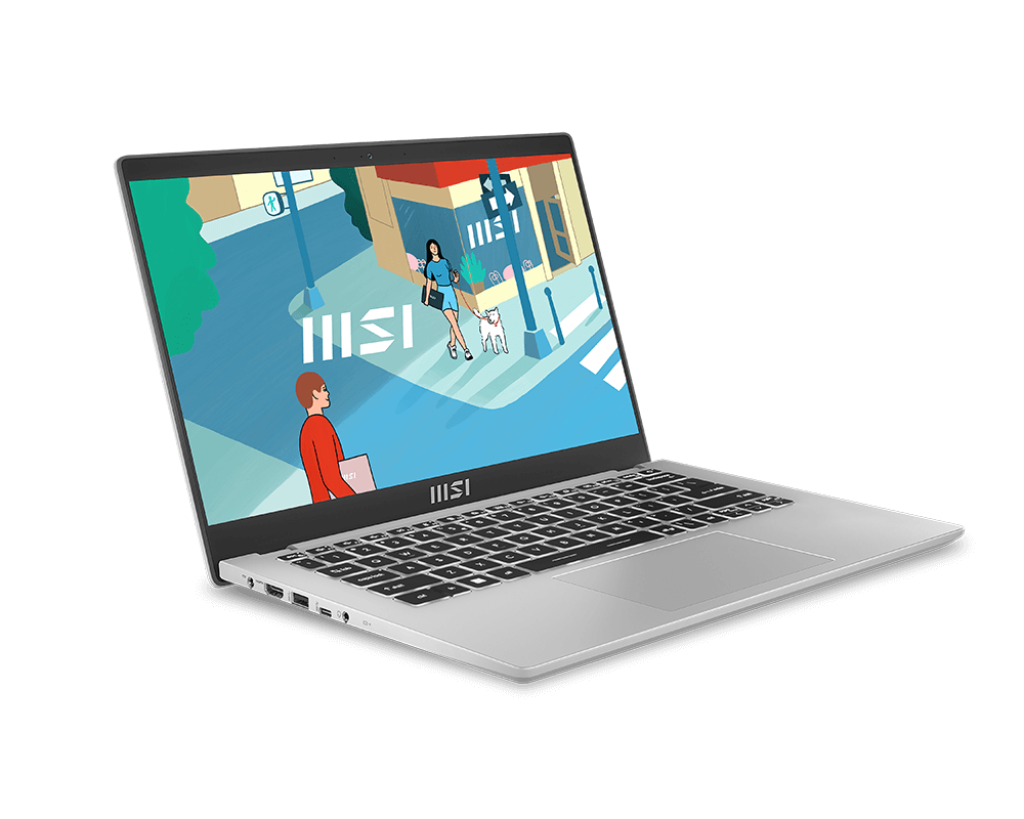 Дом и офис Ноутбук MSI Modern 14 14 IPS 1920x1080, Intel Core i5 1335U 1.3 ГГц, 16Gb RAM, 512Gb SSD, без OC, серебристый (9S7-14J112-1279)