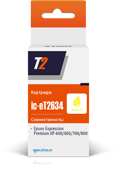 Картридж T2 IC-ET2634 для Epson Expression Premium XP-600/605/700/800, желтый, с чипом