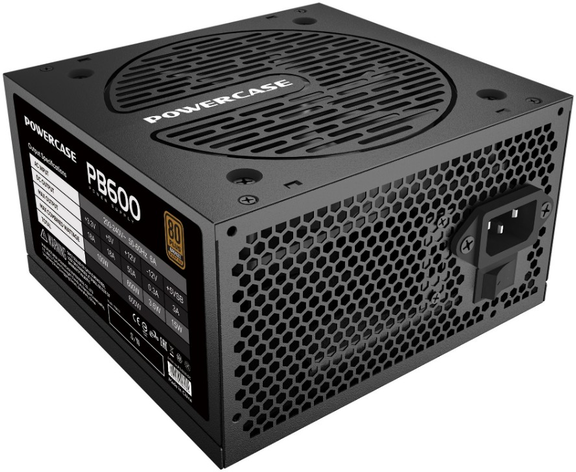 Блок питания 600 Вт ATX Powercase PB500, 120 мм, 80 Plus Bronze, Retail (PS-600B-DC)