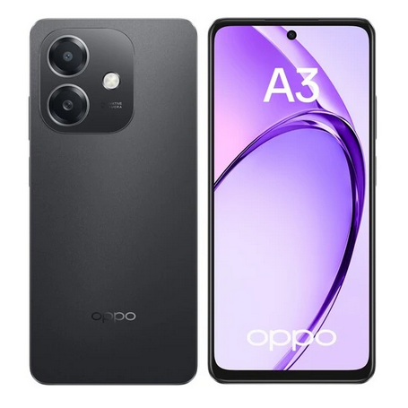Смартфон OPPO A3, 6.67 1604x720 IPS, Qualcomm Snapdragon 6s 4G Gen 1, 6Gb RAM, 256Gb, 3G/4G, NFC, Wi-Fi, BT, 2xCam, 2-Sim, 5100 мА⋅ч, USB Type-C, Android 14, черный