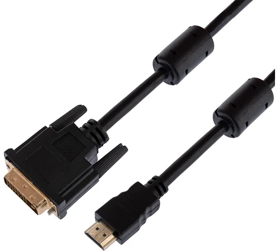 Кабель HDMI(19M)-DVI-D(19M), ферритовый фильтр, 5 м, черный REXANT (17-6306)