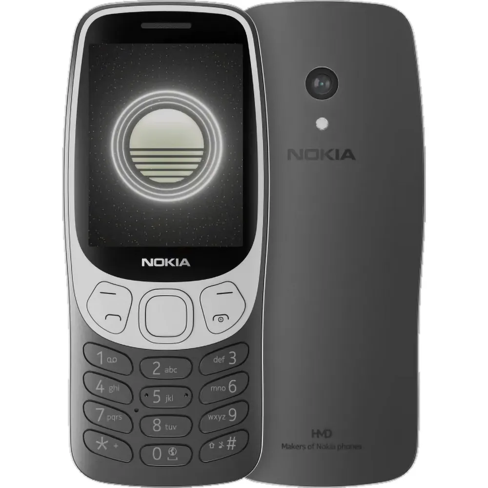 Мобильный телефон Nokia 3210, 2.4 320x240 IPS, 64Mb RAM, 128Mb, 3G/4G, BT, 1xCam, 2-Sim, 1450 мА·ч, USB Type-C, черный (1GF025CPA2C01)