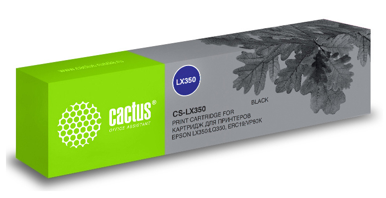 Картридж ленточный Cactus CS-LX350 черный для Epson LX350/ LQ350/ ERC19/ VP80K (CS-LX350)