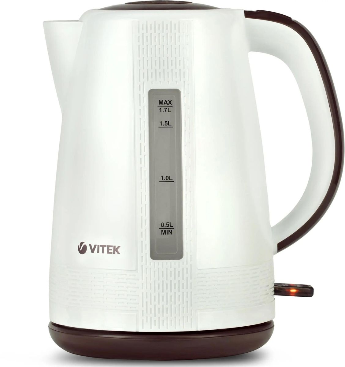 Чайник электрический VITEK VT-7055 1.7л. 2.15 кВт, пластик, белый/коричневый (VT-7055)