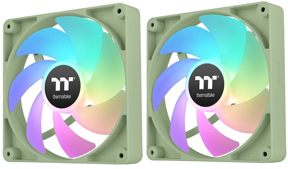 Комплект вентиляторов Thermaltake CT140 Sync Matcha ARGB, 140 мм, 1500rpm, 30.5 дБ, 4-pin, 2шт, зеленый, ARGB подсветка (CL-F203-PL14MG-A)