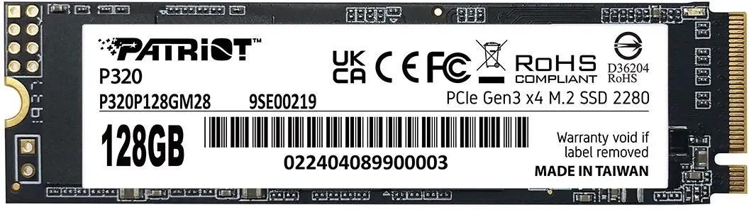 Твердотельный накопитель (SSD) Patriot 128Gb P320, 2280, PCI-E 3.0 x4, NVMe (P320P128GM28)