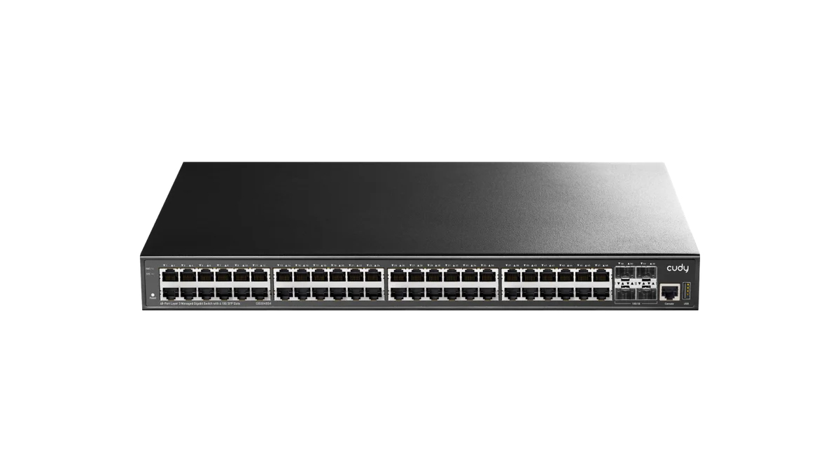 Коммутатор Cudy GS5048S4, управляемый, кол-во портов: 48x1 Гбит/с, кол-во SFP/uplink: SFP+ 4x10 Гбит/с (GS5048S4)