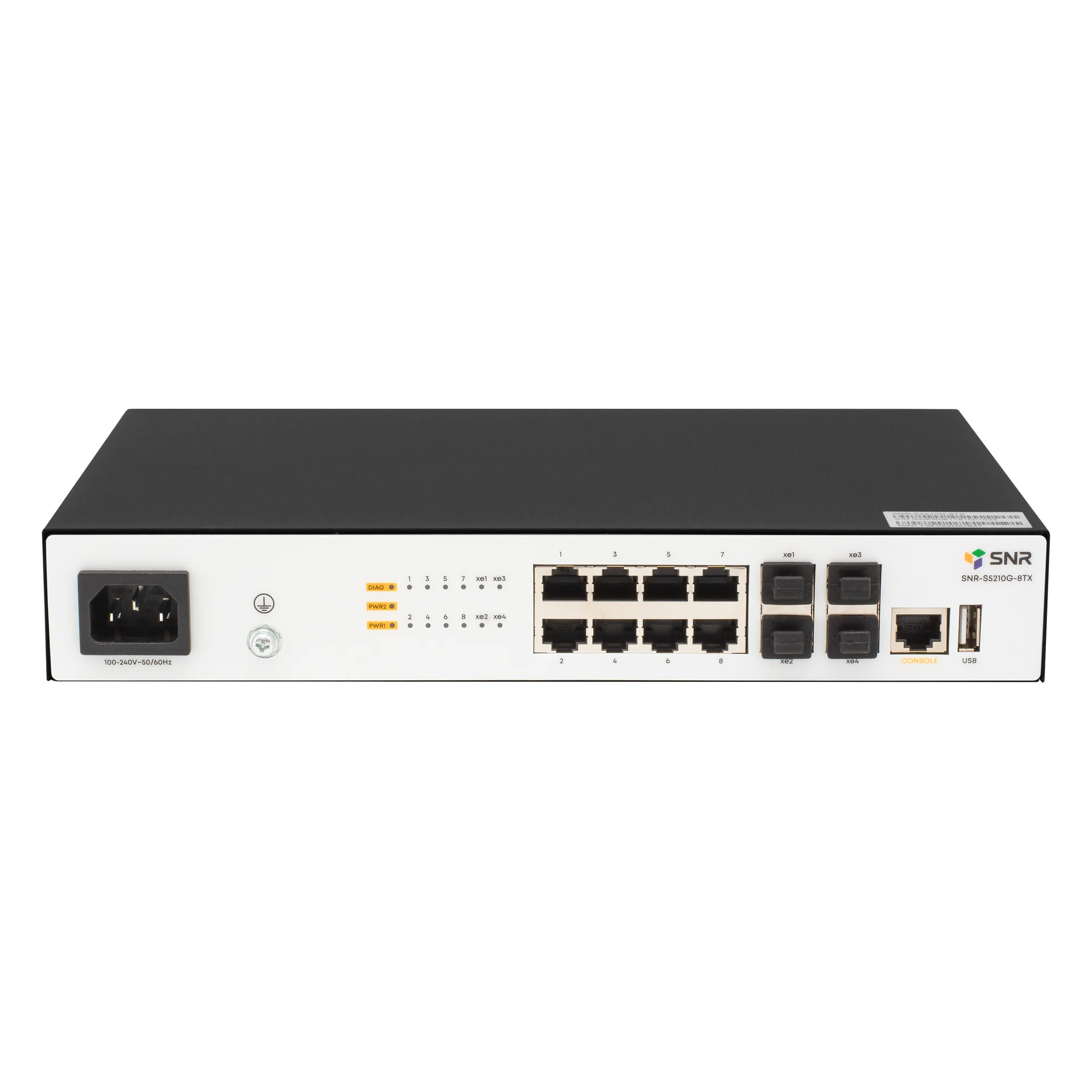 Коммутатор SNR S5210G-8TX, управляемый, кол-во портов: 8x1 Гбит/с, кол-во SFP/uplink: SFP+ 4x10 Гбит/с, установка в стойку (SNR-S5210G-8TX)