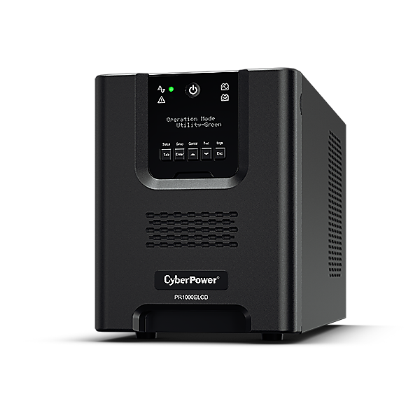 ИБП CyberPower Professional Tower PR1000ELCD, 1000 В·А, 900 Вт, IEC, розеток - 8, USB, черный (PR1000ELCD)