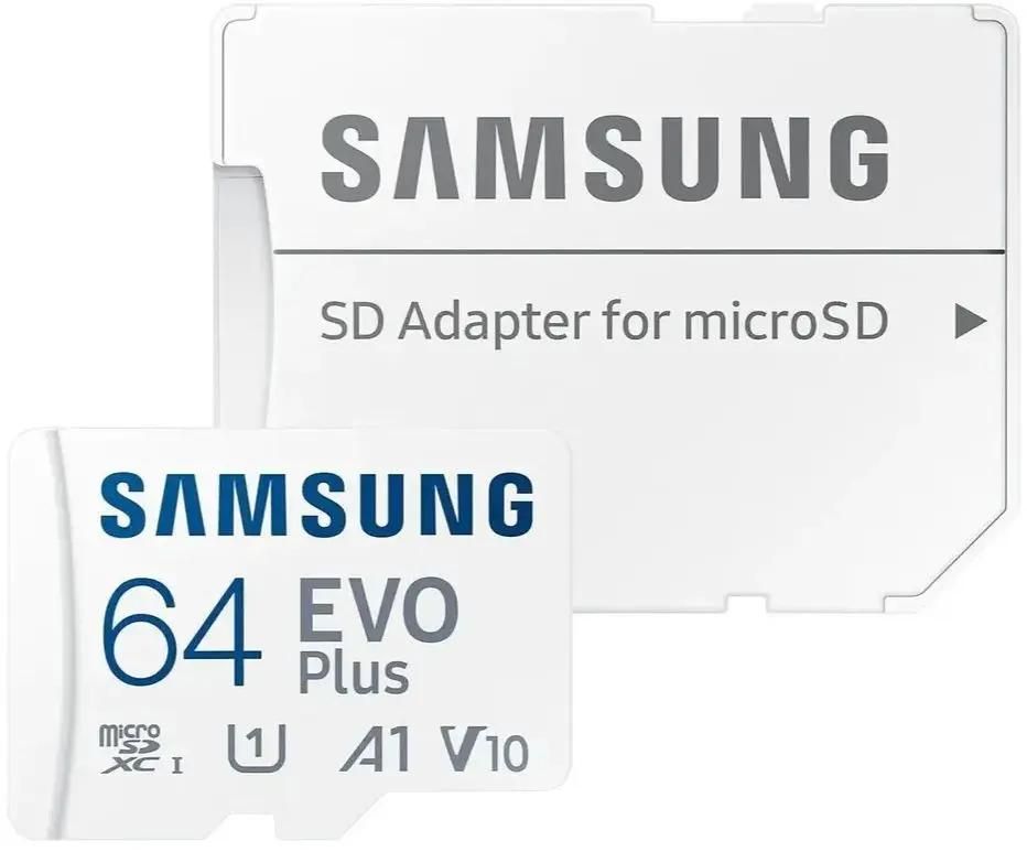 Карта памяти 64Gb microSDXC Samsung EVO Plus Class 10 UHS-I U1 V10 A1 + адаптер (MB-MC64SA/CN)