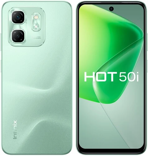 Смартфон Infinix HOT 50i, 6.78 1600x720 IPS, MediaTek Helio G81, 6Gb RAM, 128Gb, 3G/4G, NFC, Wi-Fi, BT, 2xCam, 2-Sim, 5000 мА⋅ч, USB Type-C, Android 14, зеленый