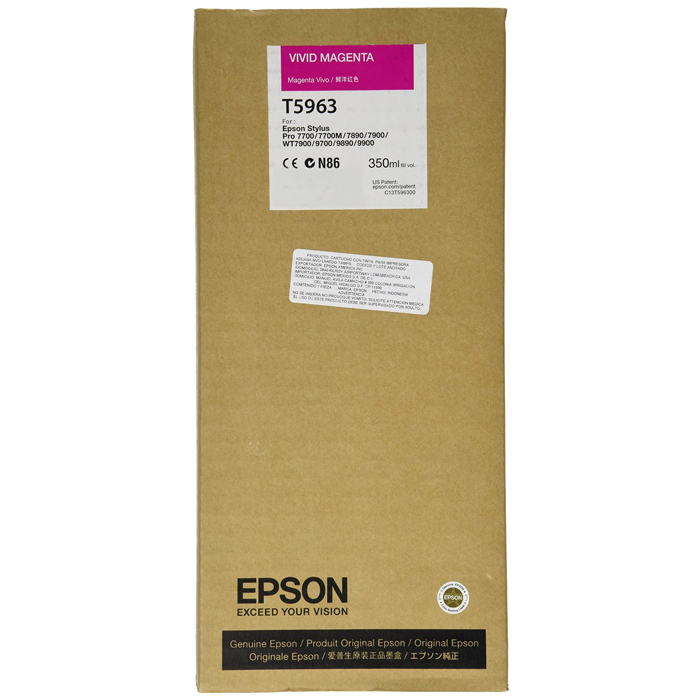   E2E4 Картридж струйный Epson T5963 (C13T596300), пурпурный, оригинальный, объем 350мл, для Epson Stylus Pro 9900 / 7900 / 9890 / 7890 / WT7900 Design Edition / WT7900 / 7700 / 9700