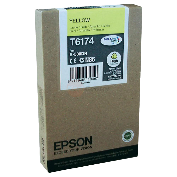   E2E4 Картридж струйный Epson T6174 (C13T617400), желтый, оригинальный, объем 100мл, для Epson B-500DN / B-510DN