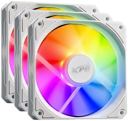 Комплект вентиляторов XPG VENTO R 120 ARGB PWM, 120 мм, 1600rpm, 32 дБ, 4-pin PWM, 3шт, белый, ARGB подсветка (VENTOR120ARGBPWM3C-WHCWW)
