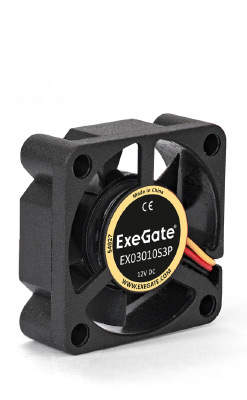 Вентилятор ExeGate EX03010B3P, 30 мм, 10500rpm, 29 дБ, 3-pin, 1шт, черный (EX297010RUS)