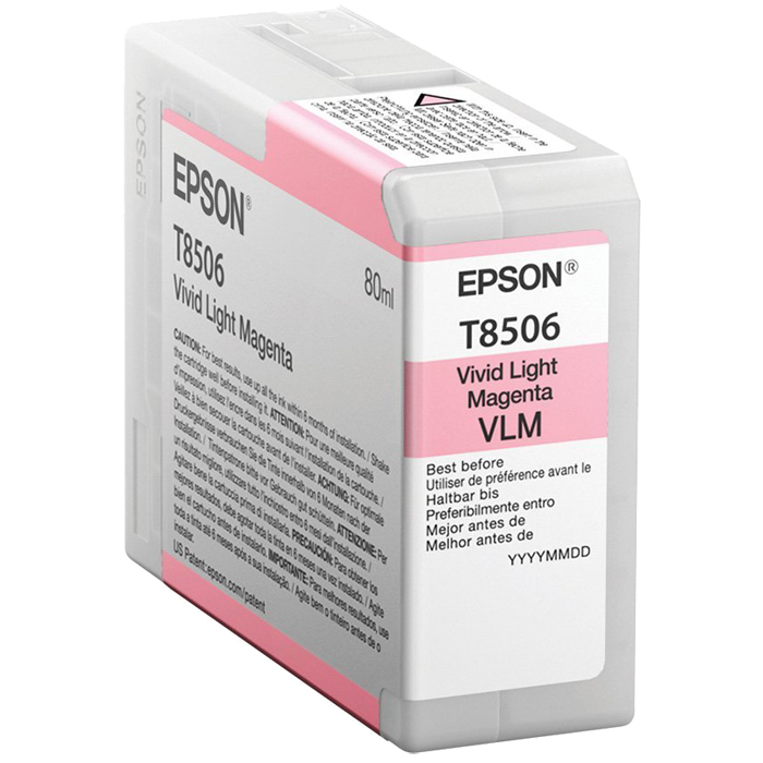  Картридж струйный Epson T8506 (C13T850600), светло-пурпурный, оригинальный, объем 80мл, для Epson SureColor SC-P800