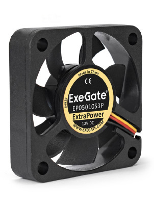 Вентилятор ExeGate EX05015B3P, 50 мм, 6000rpm, 33 дБ, 3-pin, 1шт, черный (EX297025RUS)