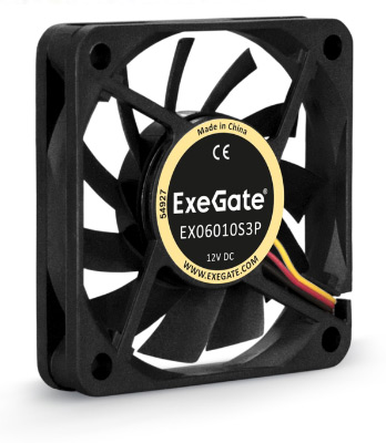 Вентилятор ExeGate EX06010B3P, 60 мм, 2000rpm, 16 дБ, 3-pin, 1шт, черный (EX297027RUS)