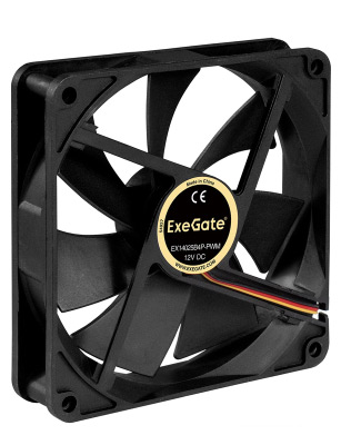 Вентилятор ExeGate EX14025B3P, 140 мм, 1250rpm, 23 дБ, 3-pin, 1шт, черный (EX297099RUS)