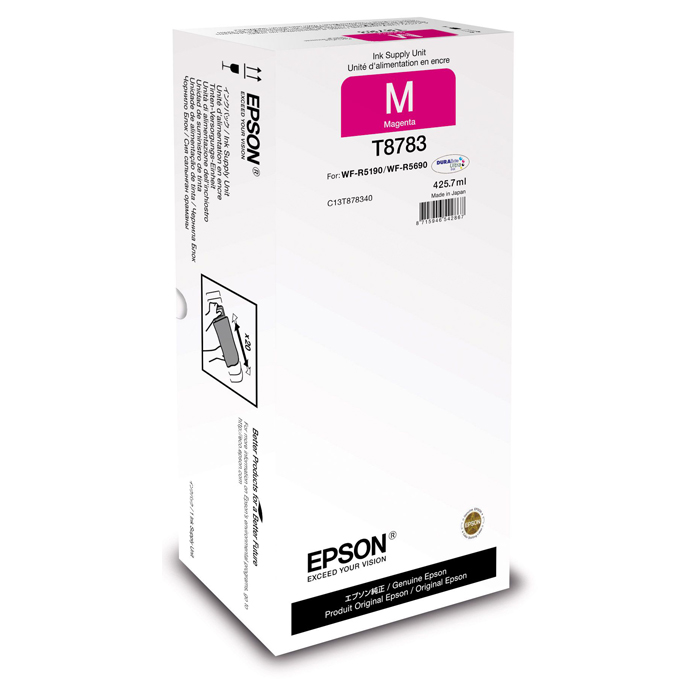 Картридж струйный Epson T8783 XXL (C13T878340), пурпурный, оригинальный, ресурс 50000 страниц для Epson Epson WorkForce Pro WF-R5190DTW / WF-R5690DTWF