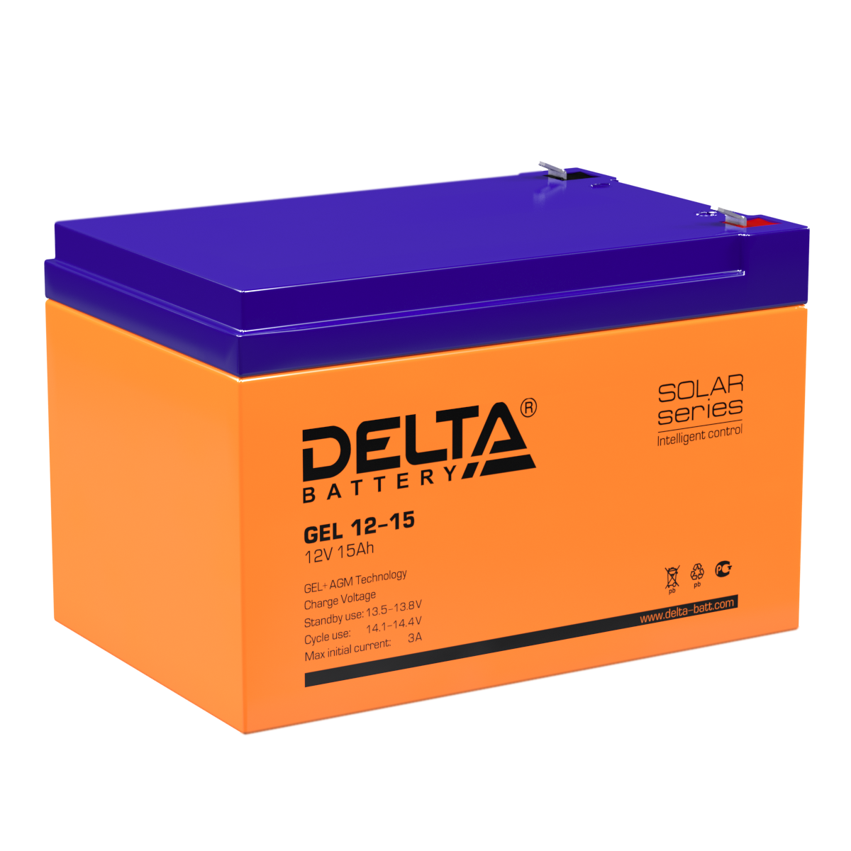 Аккумуляторная батарея для ИБП Delta GEL 12-15, 12V, 15Ah