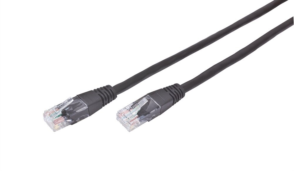 Патч-корд UTP кат.5e, 3 м, RJ45-RJ45, черный, CCA, Bion (BPC-U5E101-3M-BK)