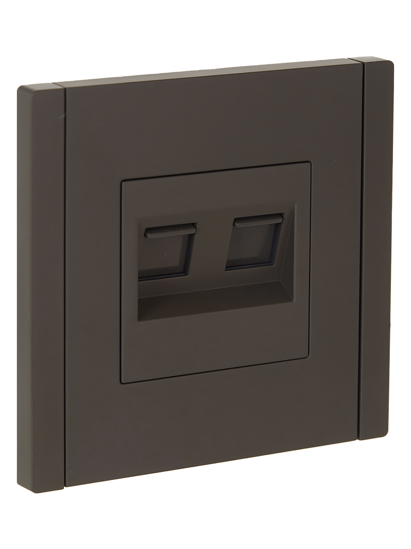 Розетка RJ-45+RJ-45 скрытый монтаж категория 5e, IP20, серый, IEK FORTE&PIANO FP333 (FP-K20-1-K03)
