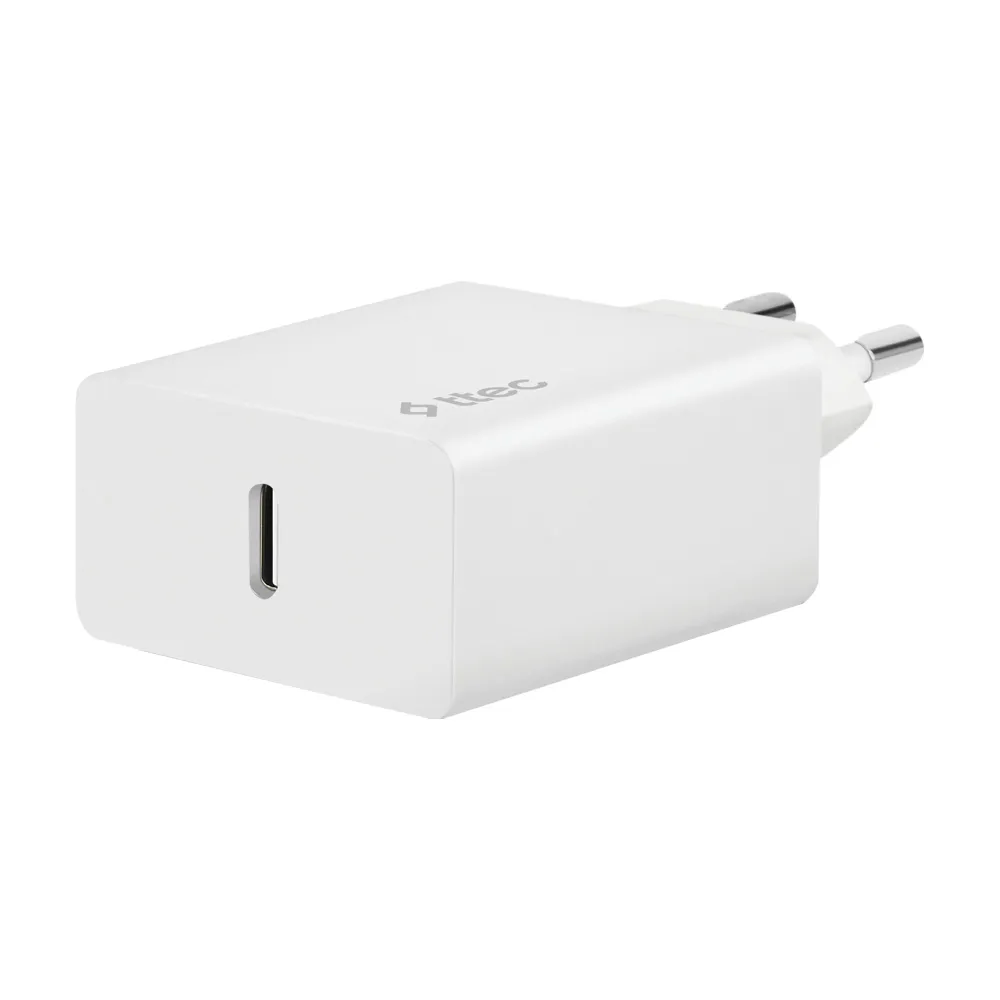 Сетевое зарядное устройство TTEC PD SmartCharger 20 Вт, EU, USB type-C, Quick Charge, PD, белый (2SCS22BL), кабель Lightning/Type-C