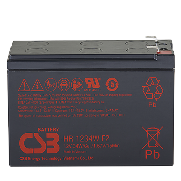 Комплект. Аккумуляторная батарея CSB HR1234W F2, 12V, 9Ah 10 шт