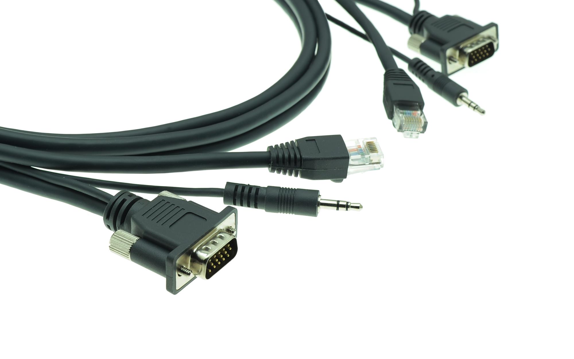 Кабель VGA(15M)+Mini jack 3.5mm(M)+RJ-45-VGA(15M)+Mini jack 3.5mm(M)+RJ-45, 90 см, черный Kramer C-GMAC/GMAC-3 (92-2212003)