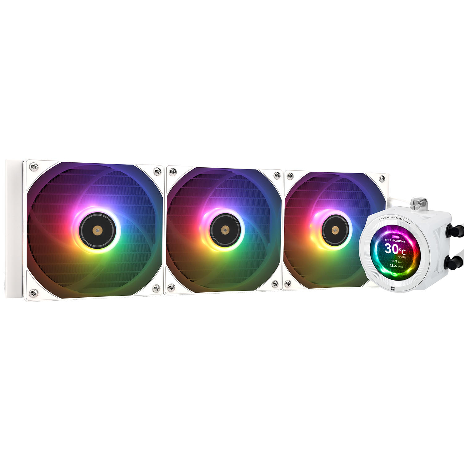 Жидкостное охлаждение Thermalright Core Vision 360 WHITE ARGB для Socket 115x/1200/1700/1851/AM5/AM4, 3x120 мм, ARGB, белый (C-VISION-360-WH-ARGB)