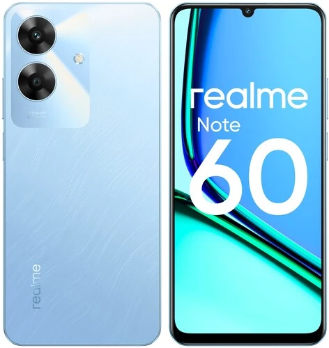 Смартфон Realme Note 60, 6.74 1600x720 IPS, Unisoc Tiger T612, 4Gb RAM, 128Gb, 3G/4G, Wi-Fi, BT, 2xCam, 2-Sim, 5000 мА⋅ч, USB Type-C, Android 14, синий (RLM-3933.4-128.BL)