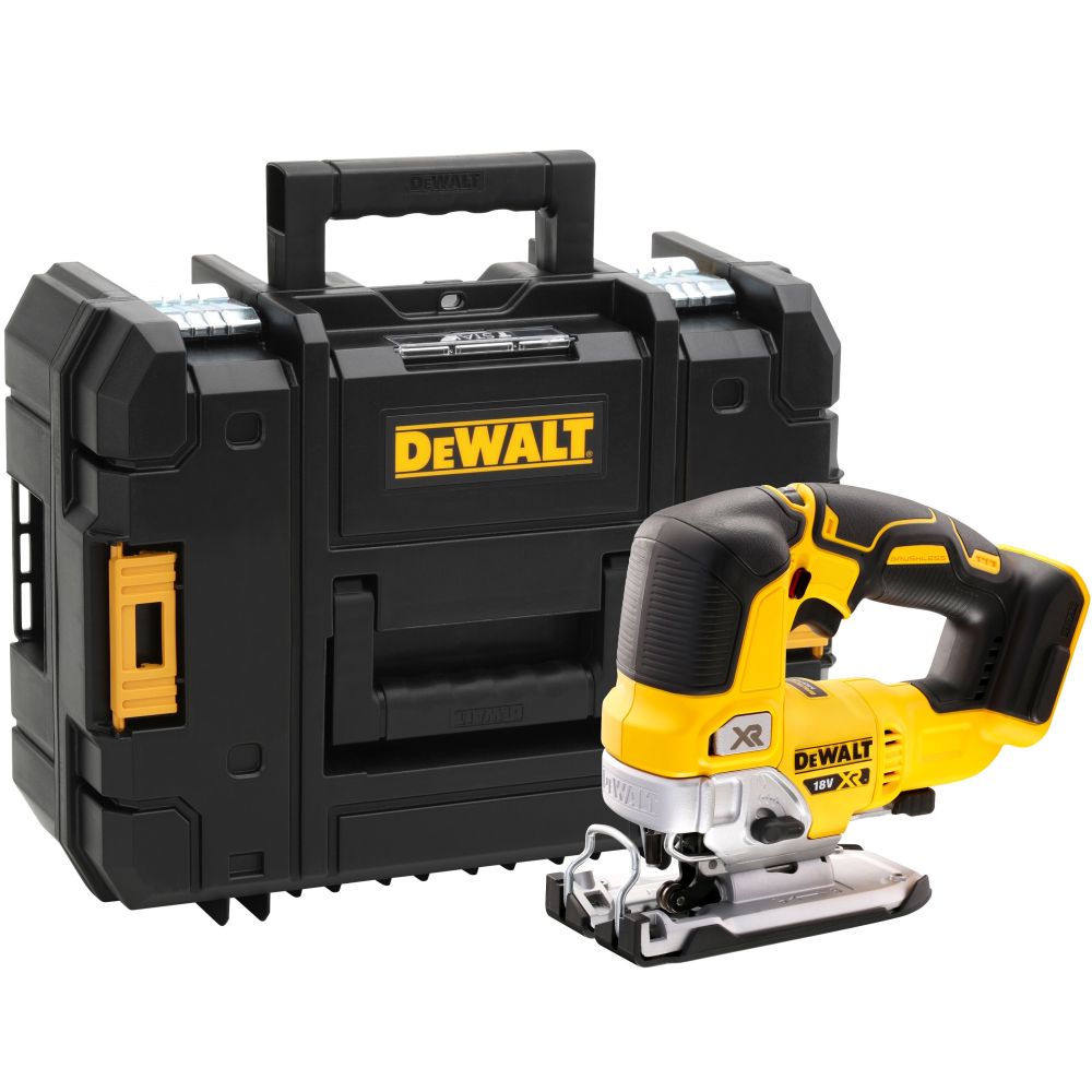 Лобзики электрические  E2E4 Аккумуляторный лобзик DeWALT DCS334NT-XJ, маятниковый ход, аккумуляторный, регулировка частоты хода, поставляется без аккумуляторов и зарядного устройства