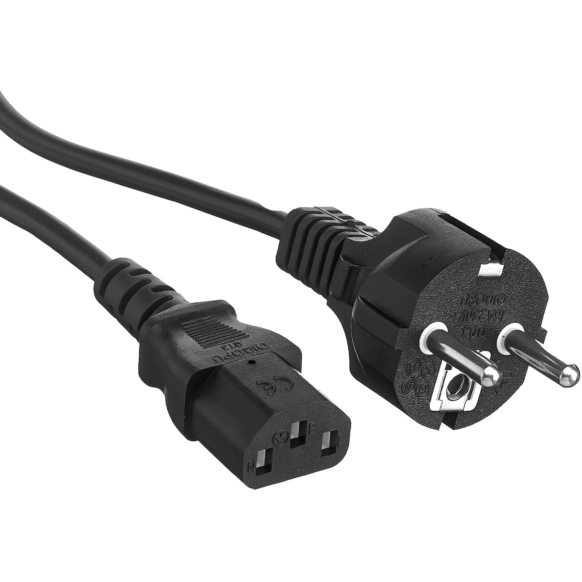 Кабель питания Schuko (Euro)(M)-IEC-320-C13, 10А, 1.8 м, черный Exegate Power PC-1,8P (EP280646RUS)