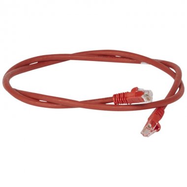 Патч-корд UTP кат.6, 1 м, RJ45-RJ45, красный, CCA, LSZH, Legrand (051862)