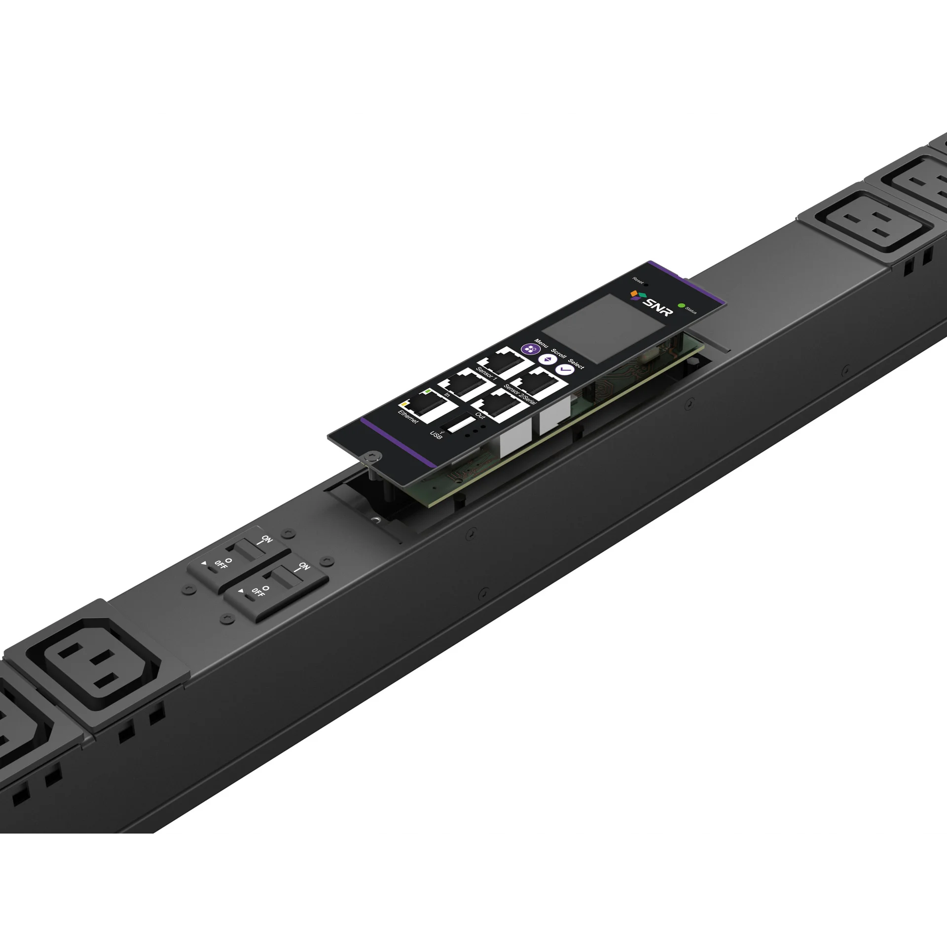 Блок розеток (PDU) SNR SNR-PDU-C-18A06B-32L3, кол-во розеток:24 (18xC13/6xC19), 32А, черный, кабель питания 3 м (SNR-PDU-C-18A06B-32L3)