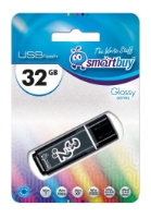 Флешка 32Gb USB 2.0 SmartBuy Glossy, черный (SB32GbGS-K)