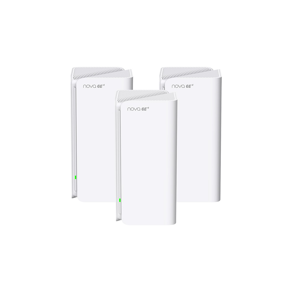 Mesh система Tenda MX21 Pro, 802.11a/b/g/n/ac/ax, 2.4/5/6 ГГц, до 5665 Мбит/с, LAN 3x1Гбит/с, WAN 1x1 Гбит/с, внутренних антенн: 7, комплект 3 (MX21 Pro (3-pack))