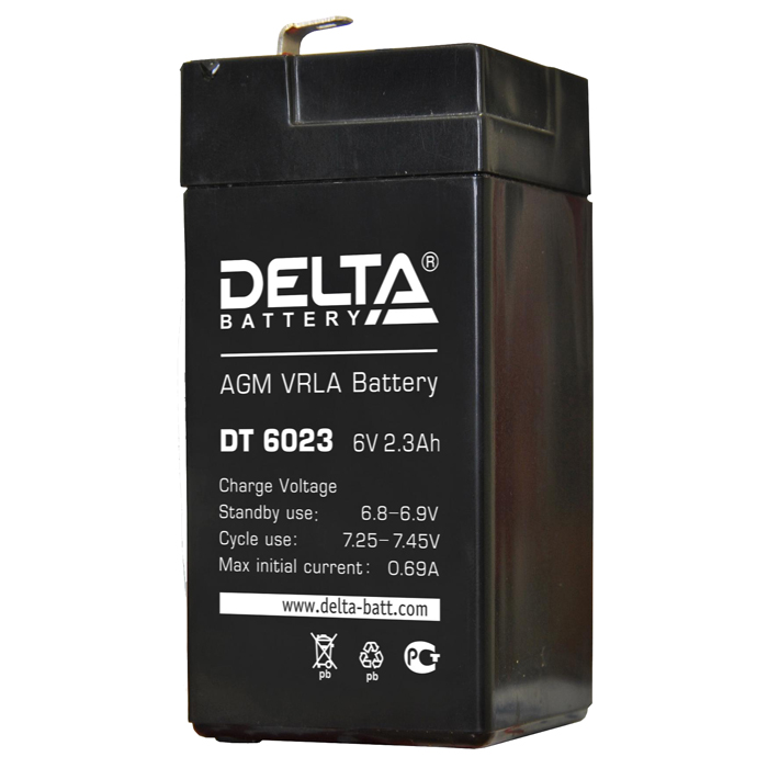 Аккумуляторная батарея для ИБП Delta DT DT 6023, 6V, 2.3Ah