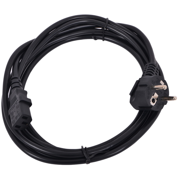   E2E4 Кабель питания Schuko (Euro)(M)-IEC-320-C13, 10A, 3м, черный Cablexpert (PC-186-VDE-3M)