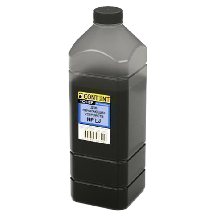 Тонер Content 20104043, бутыль 1 кг, черный, совместимый для LJ 1010/1200/1160/4000/5000