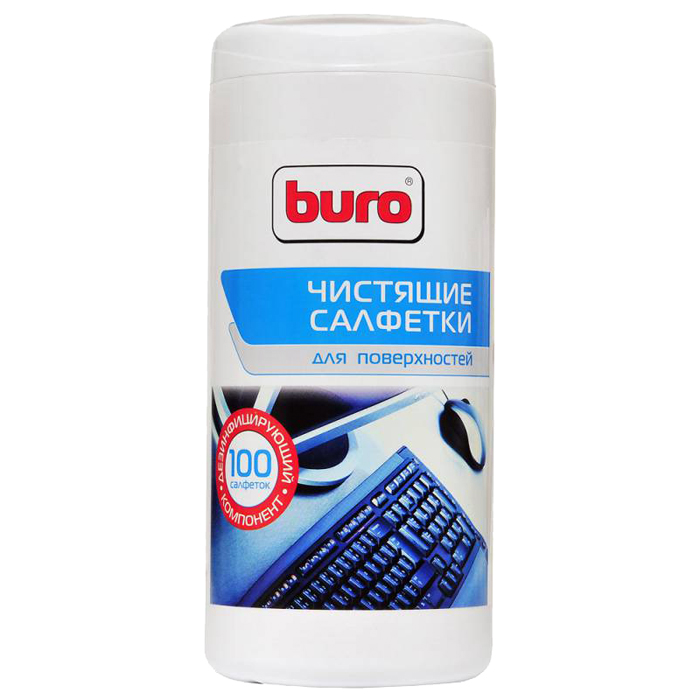Чистящие салфетки Салфетки влажные 100шт. для поверхностей BU-Tsurface Buro