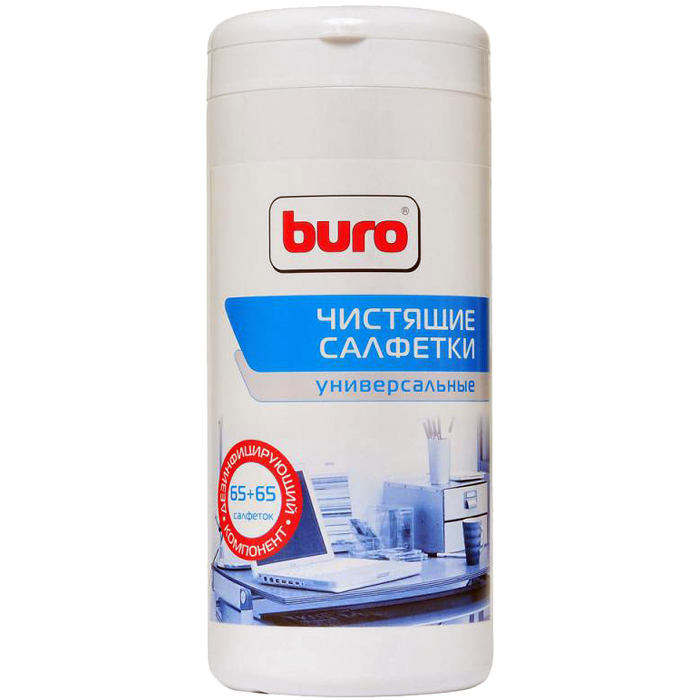 Салфетки сухие и влажные 100шт. для поверхностей BU-Tmix Buro